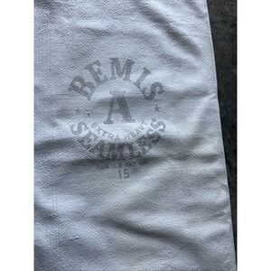 VTG Bemis A Seamless White Bag Faded Logo Stripe 42 X 18 Heavy Cottage Shabby